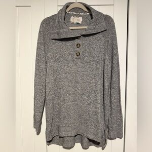 Saturday Sunday by Anthropologie Gray Button Pullover Sweater – Size‎ M